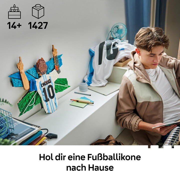 LEGO Editions Lionel Messi – Torjubel - 3D DIY Wandbild Set - DIY Deko für Kinder - Fussball Geschen