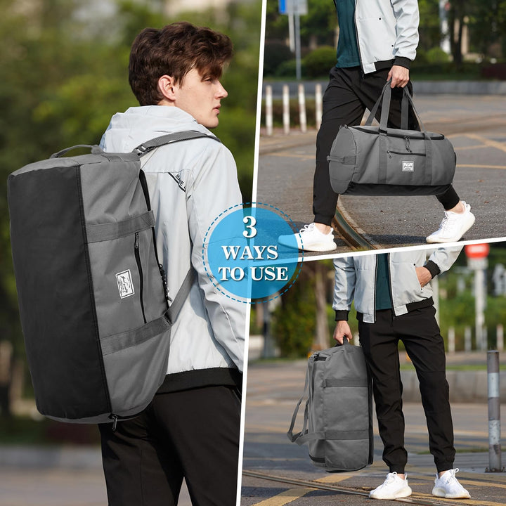 Sporttasche Herren Gross 60L Reisetasche Sport Tasche Rucksack mit Schuhfach Wasserdicht Trainingsta