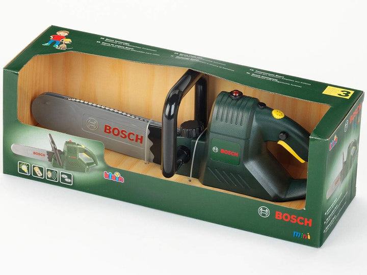 Theo Klein 8430 Bosch Kettensäge | Batteriebetriebene Spielzeugsäge mit realistischem Sägegeräusch u