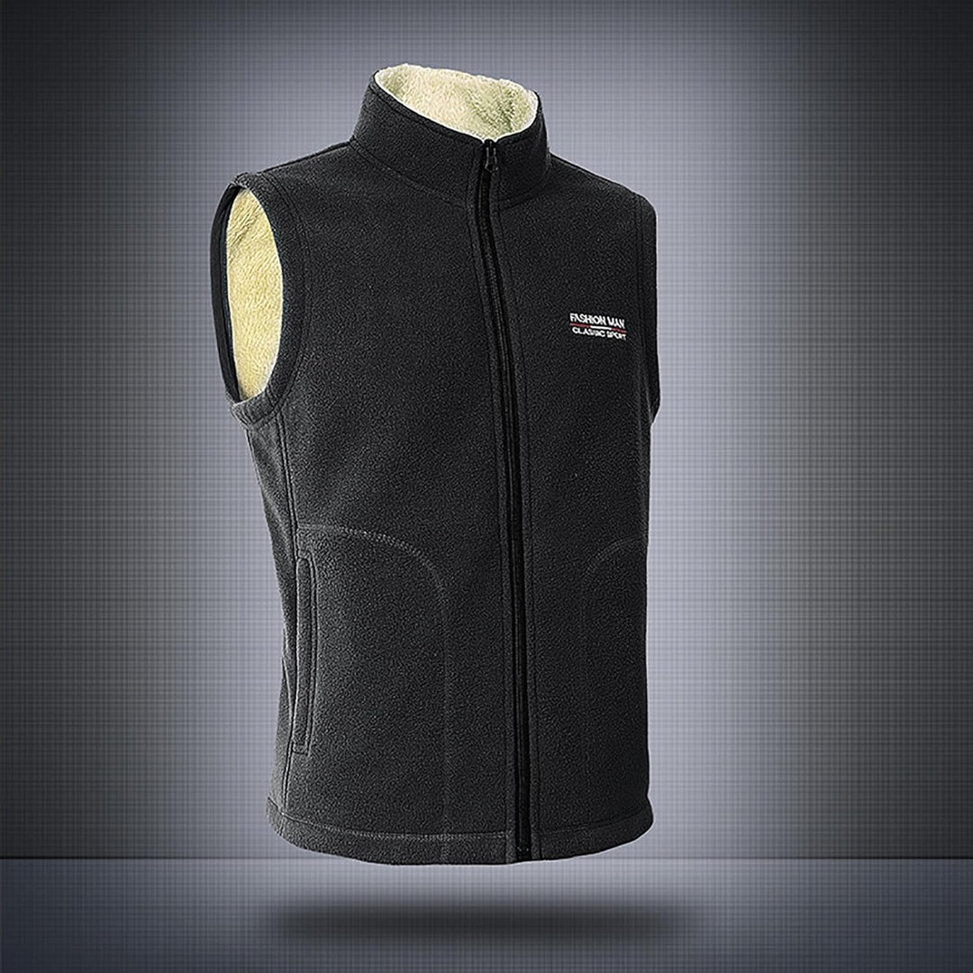 Fleeceweste Herren Gefütterte Weste Warme Arbeitsweste mit Taschen Lässige Winterjacke Schnelltrockn