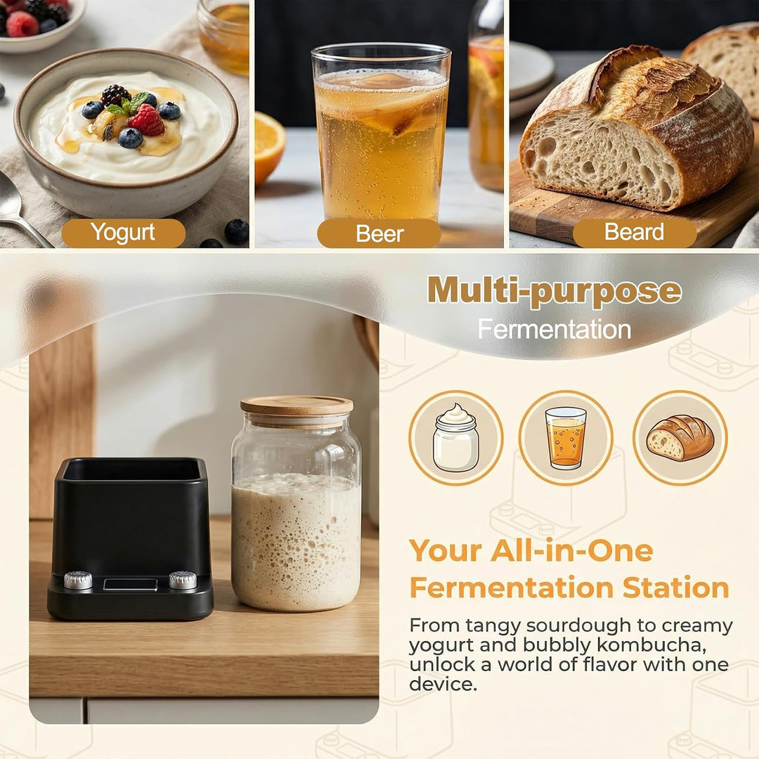 Sauerteig Starter Wärmer, 360° Gleichmässiges Wasserbad-Sauerteigwärmer | 1 ° F Präziser Thermostat