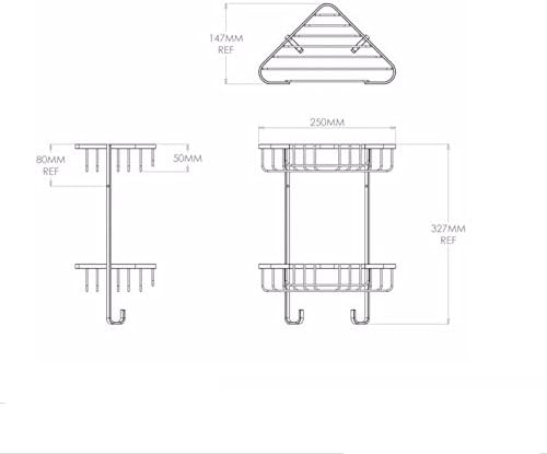 Croydex Medium 2-stufig Rost Corner Basket, Silber Mittelgrosser 2-stöckiger Eckkorb, Mittelgrosser