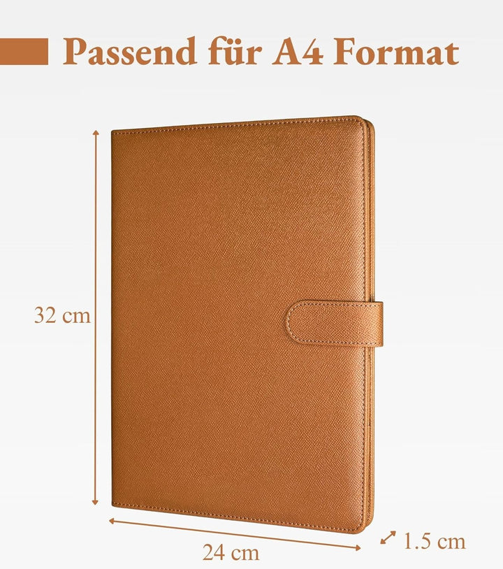 Mymazn Klemmbrett A4 mit Deckel, Mappe A4 Schreibmappe Klemmbrettmappe, PU-Leder Konferenzmappe A4 m