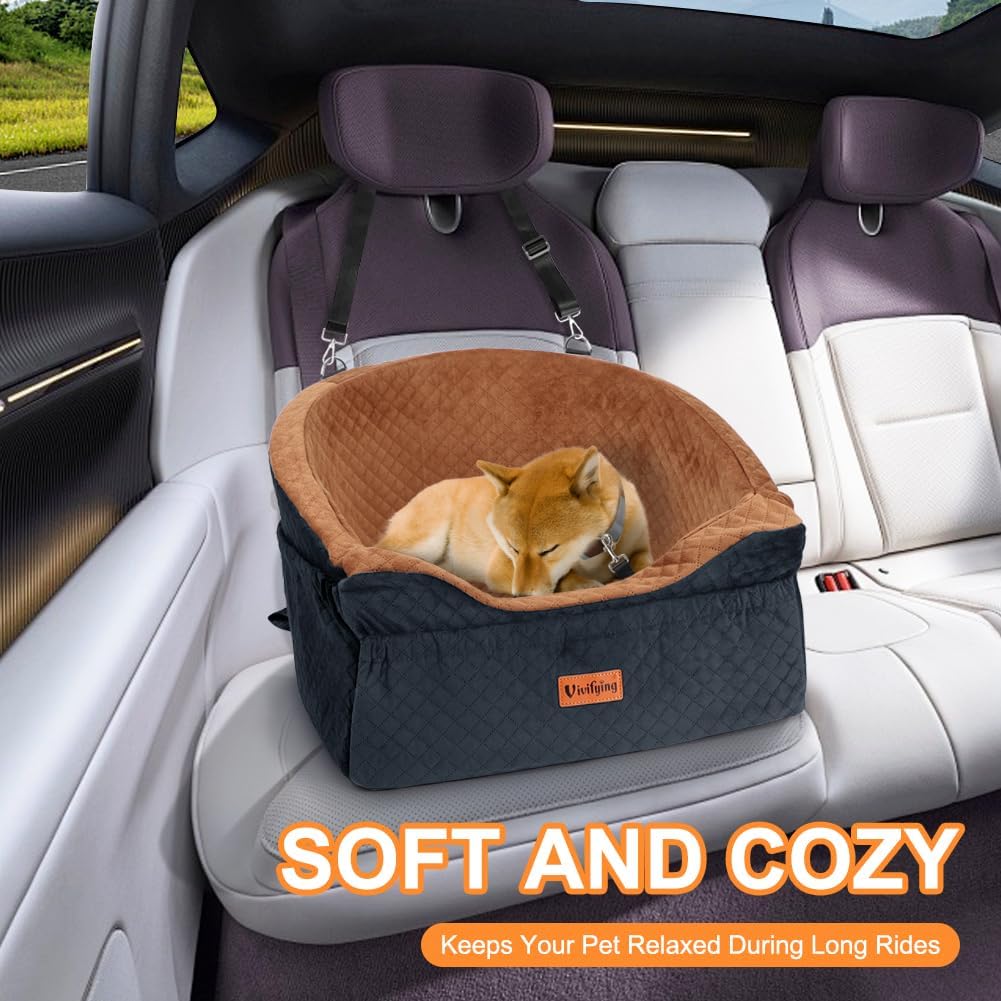 Vivifying Hundeautositz für kleine und mittelgrosse Hunde, abnehmbare und waschbare Sitzerhöhung für