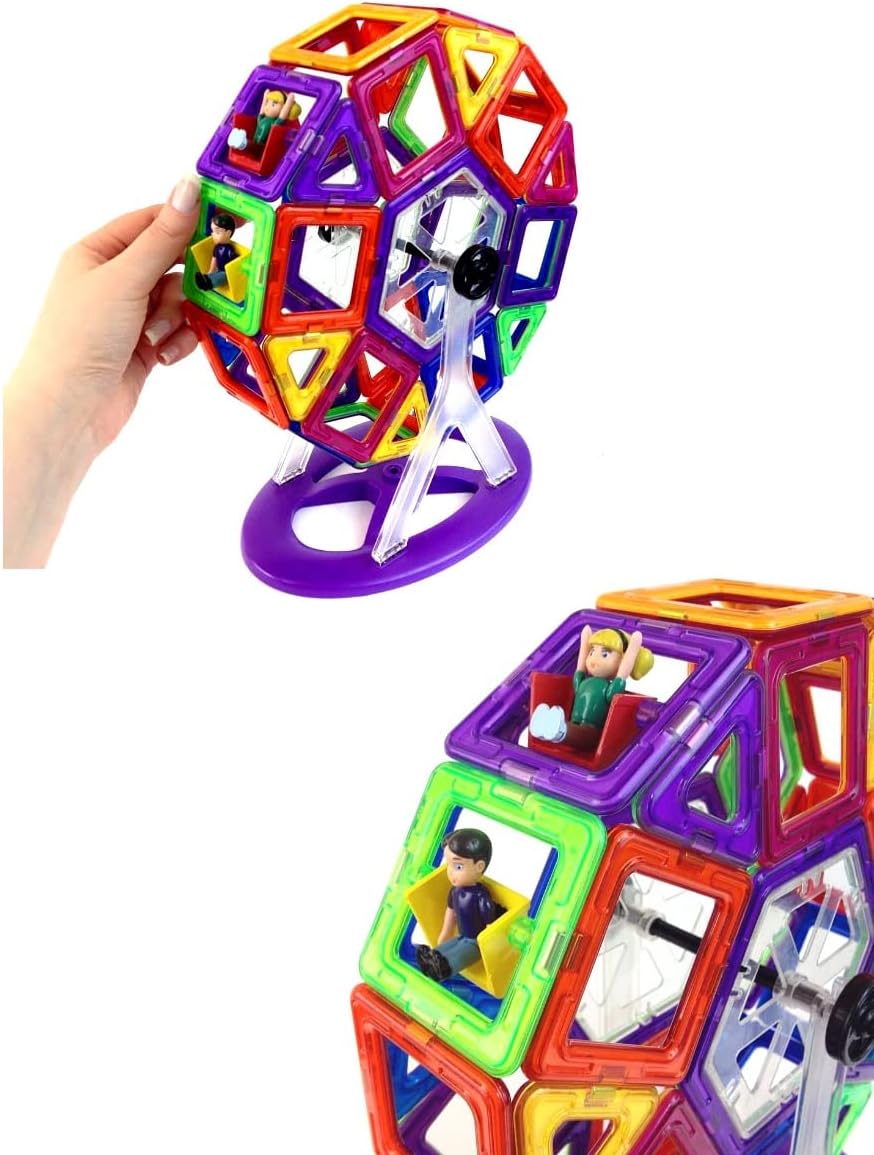 MAGNIKON Magnetische Bausteine Das Riesenrad 46-teilig - Montessori Spielzeug ab 3 Jahre, Kinder Mag