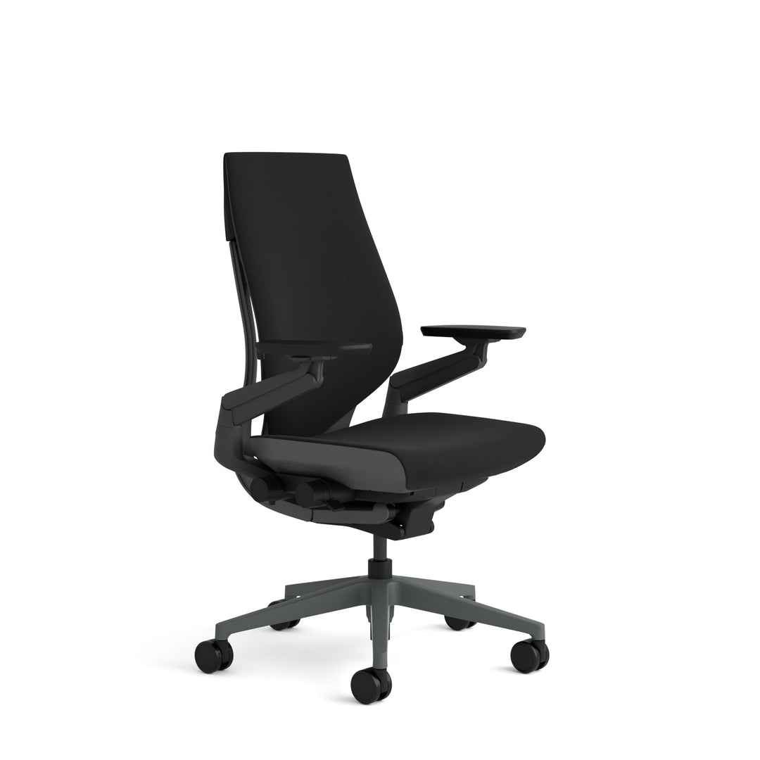 Steelcase Gesture Ergonomischer Bürostuhl mit 360° Armlehnen und 3D-Live Back Lumbalstütze Onyx Schw
