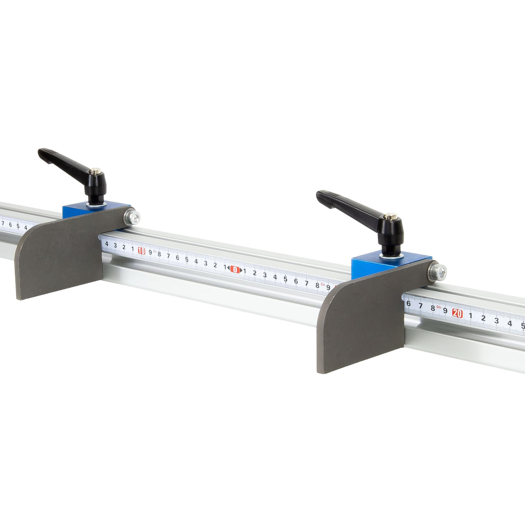 SCHMIDT systemprofile Längenanschlag C 2m Aluminium-Profil Säge-Anschlag 1m-1m Mitte Massband Stahl