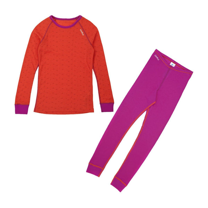 Odlo Kinder Set Shirt Long Sleeve Pants Warm Kids 80 Plum Purple - Magenta, 80 Plum Purple - Magenta