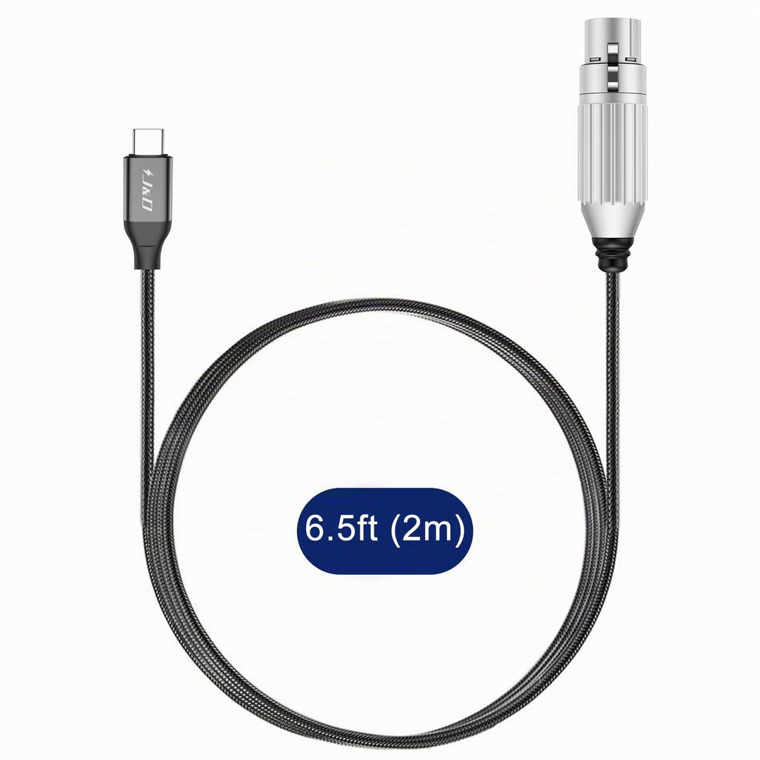 J&amp;D USB C zu XLR Mikrofon Audiokabel, Geflochtenes USB C zu XLR Buchse Mikrofonkabel für Audioaufnah