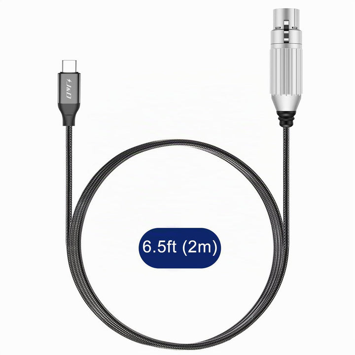 J&amp;D USB C zu XLR Mikrofon Audiokabel, Geflochtenes USB C zu XLR Buchse Mikrofonkabel für Audioaufnah