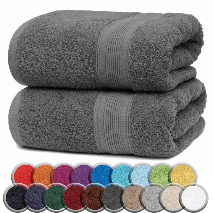 NatureMark 2er Pack Saunatuch 80 x 200 cm | Baumwolle luxuriöse Tücher | Wellnesstuch von extremer W