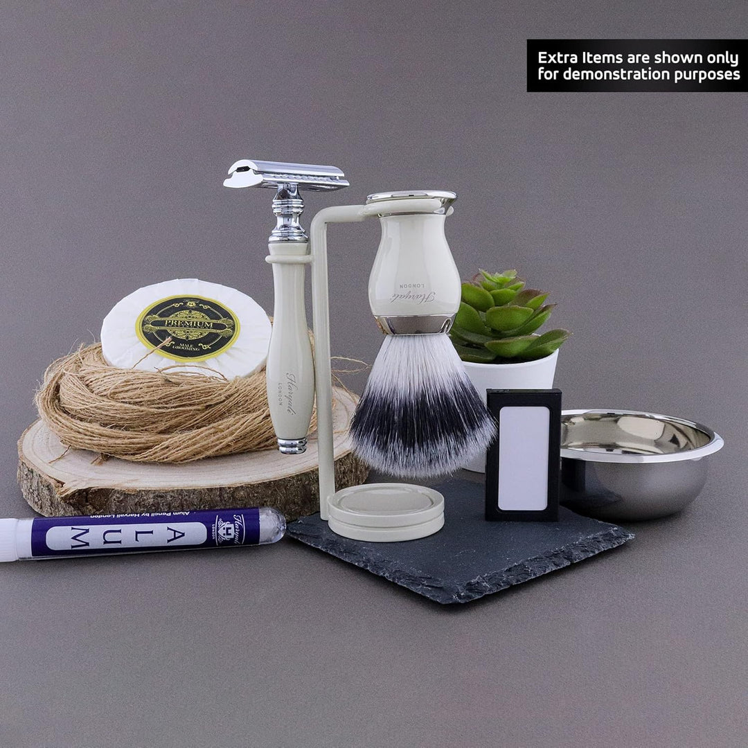 Rasierhobel Set für Herren, 6-in-1 Rasierpinselset mit Rasierständer, Rasierset mit Rasierer, Rasier
