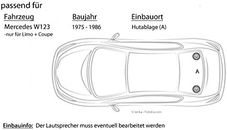 Lautsprecher - Einbauset passend mit JBL Stage2 524 | 2-Wege | 13cm Koax für Mercedes W123 Heck