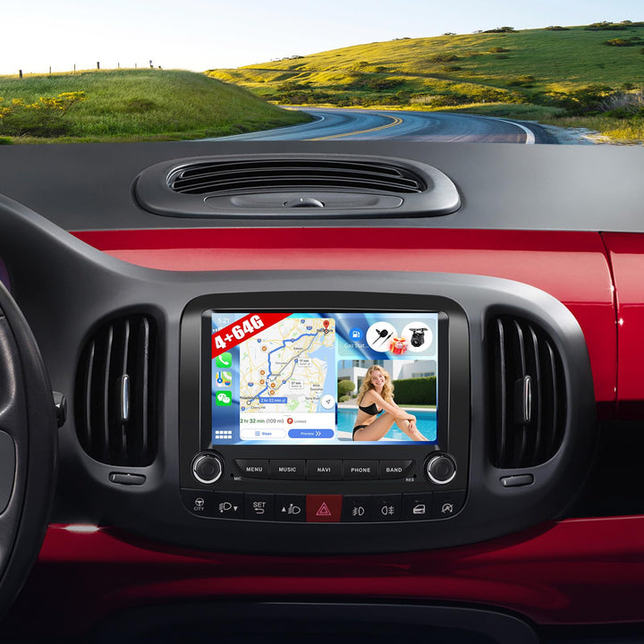 4G+64G CAMECHO Android 13 Autoradio für FIAT 500L 2013-2018 mit Navi Carplay Android Auto, 7 Zoll Bi
