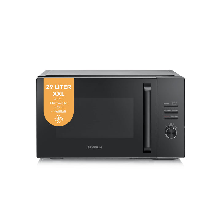 Severin Mikrowelle mit Grill und Heissluft-Funktion bis 240°C, Heissluftfritteuse, Backofen, 95 min
