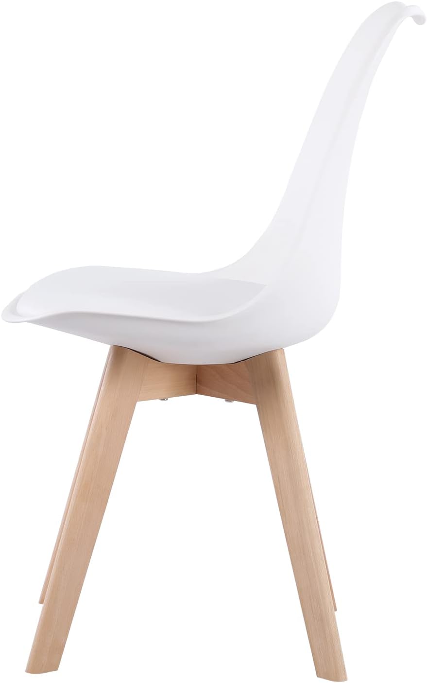 EGGREE 4er Set Esszimmerstühle mit Massivholz Buche Bein SGS Geprüfter, Retro Design Gepolsterter St