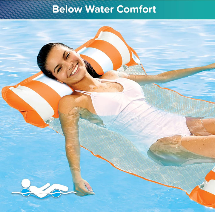 Aqua 2-in-1 Catalina XL Pool Float and Water Hammock – 1-2 Person, Multi-Purpose Inflatable Pool Flo