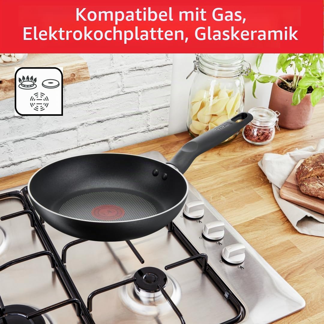 Tefal Super Cook B459S984 Kochgeschirr, 9-teilig, Pfanne 24 cm + Wok 28 cm + Kochtöpfe 22/24 cm + Ko