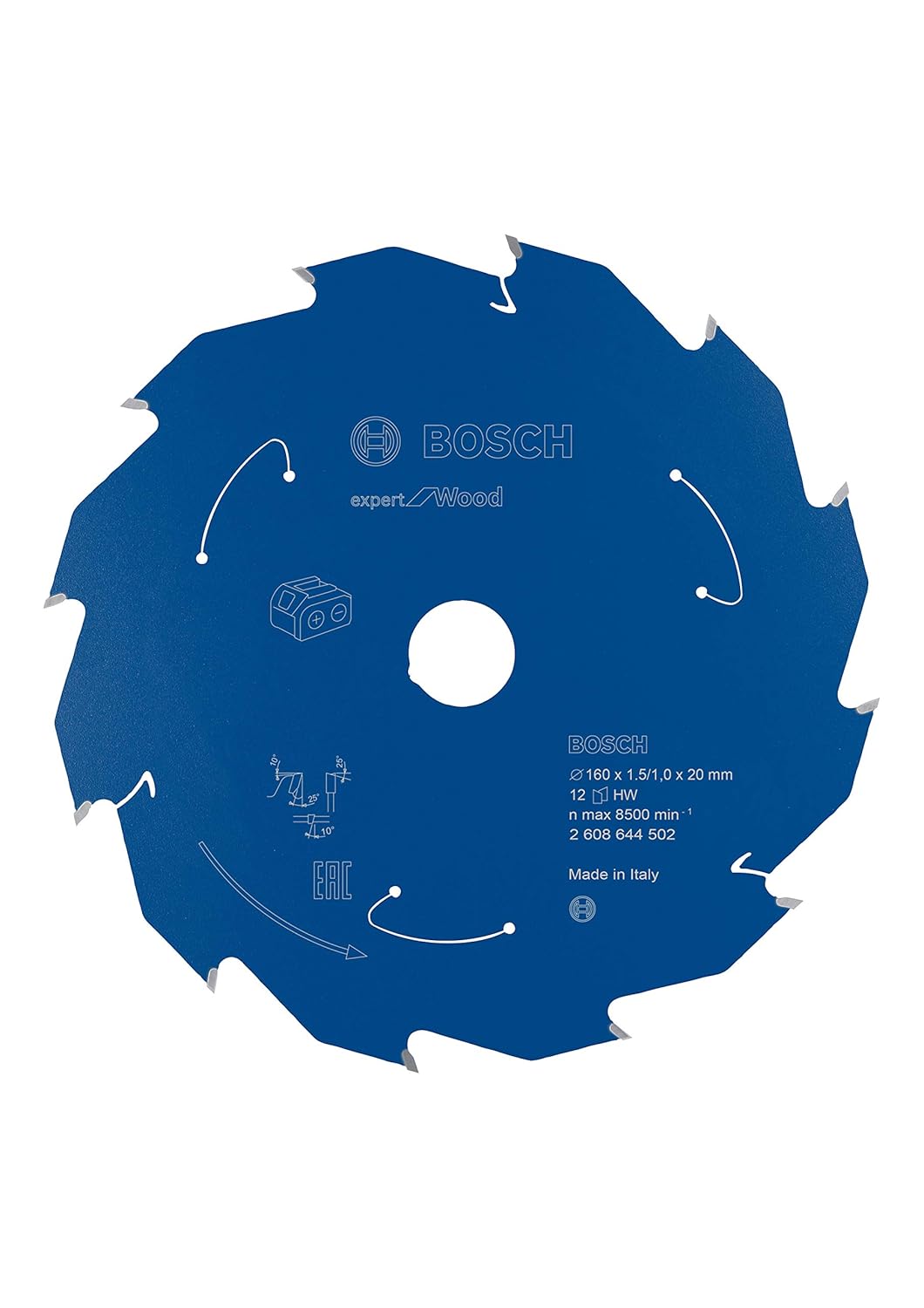 Bosch Professional 1x Kreissägeblatt Expert for Wood (Holz, Sägeblatt Ø 160 x 20 x 1,5 mm, 12 Zähne,