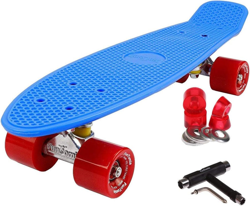 FunTomia Kinder Skateboard Cruiserboard Miniboard 57cm mit oder ohne LED Leuchtrollen Alu Truck Mach