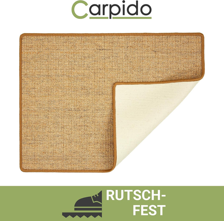 Natürliche Katzenkratzmatte Braun 140x200 cm - Sisal Kratzmatte für Katzen - Robuster Kratzteppich f