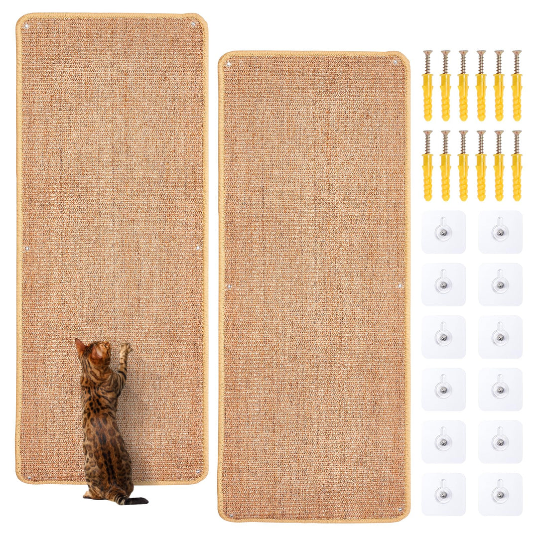 2 Stück Kratzmatte Katze 40x100CM Kratzbretter Natürliche Sisal Kratzmatte Katzenkratzmatte Kratzsch