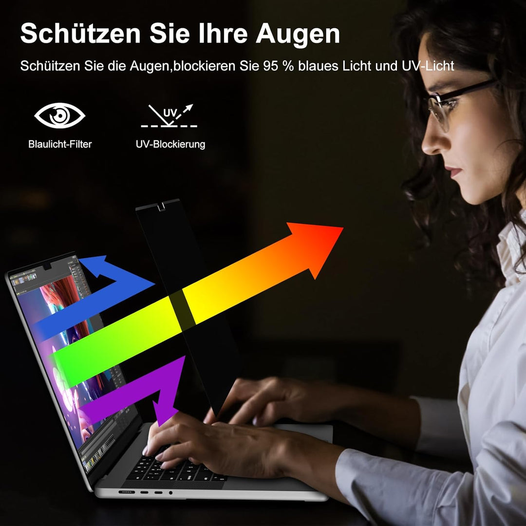 STARY 360° Magnetischer Blickschutzfolie für MacBook Pro 16 Zoll (2021-2024,M1, M2, M3, M4, Pro, Max