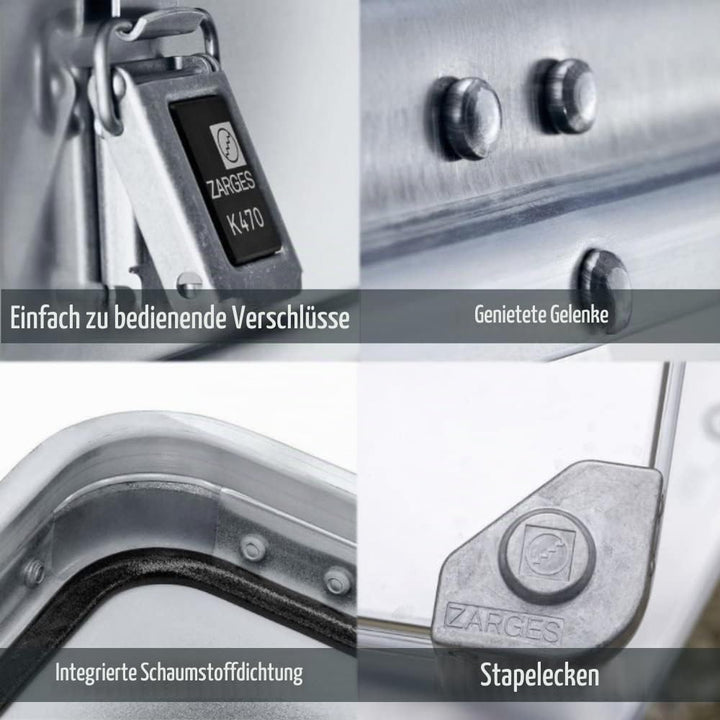 Alu-Kiste K470; 73l, IM: 550x350x380mm 550x350x380mm (Internal), 550x350x380mm (Internal)