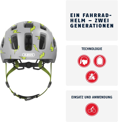 ABUS Fahrradhelm Youn-I 2.0 - mit Licht für Kinder, Jugendliche und junge Erwachsene - für Mädels un