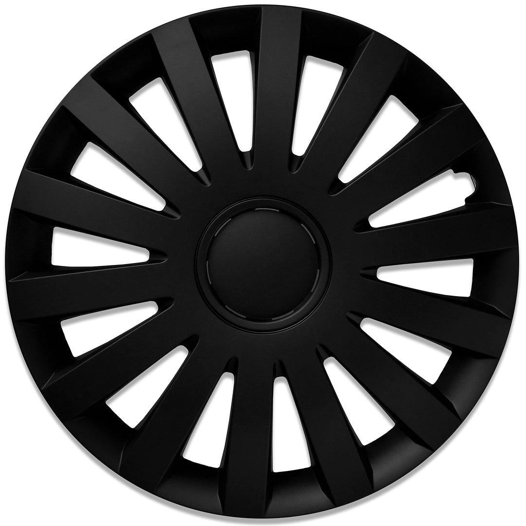 Albrecht 14 Zoll Radkappen schwarz matt für Stahlfelgen - Wind Radzierblenden aus hochwertigem Kunst