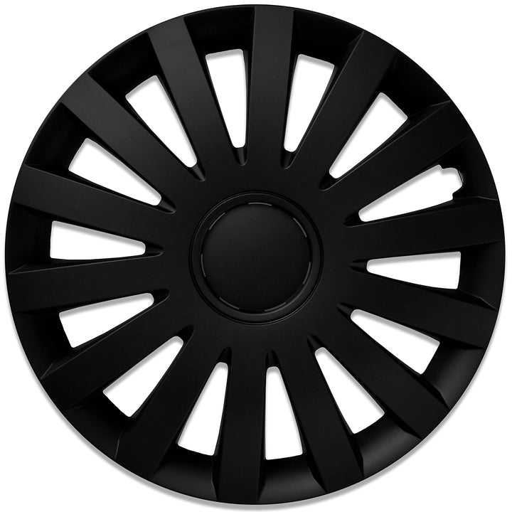 Albrecht 14 Zoll Radkappen schwarz matt für Stahlfelgen - Wind Radzierblenden aus hochwertigem Kunst