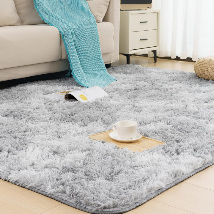 Vamcheer Hochflor Flauschiger Wohnzimmer Teppiche - Langflor Einfarbig Weich Schlafzimmer Waschbarer