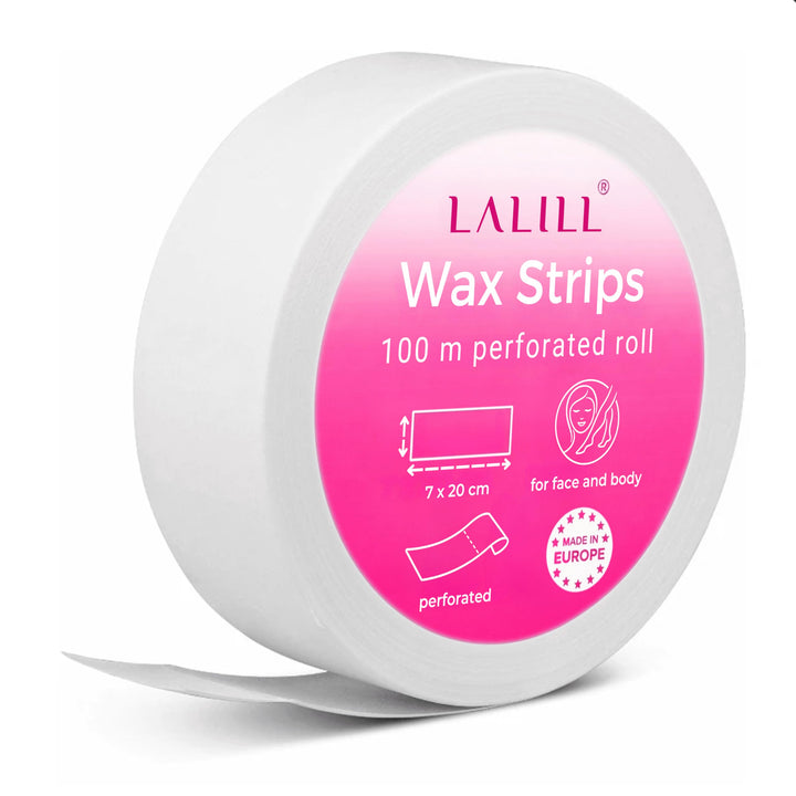 LALILL Vlies auf 1 Rolle für Wachs - WAX, weiss, 100 m x 7 cm - Vliesrolle für Warmwachs, Zuckerwach