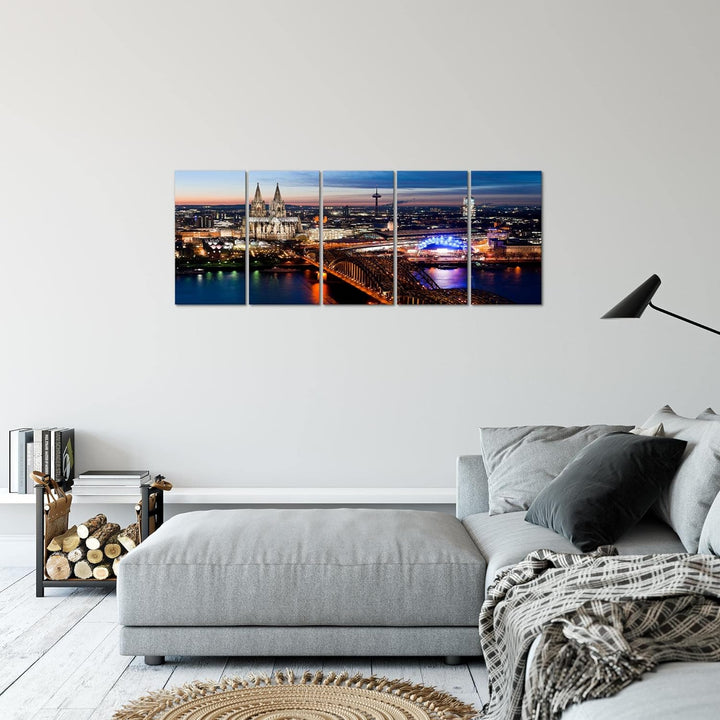 Runa Art Bild Köln Wandbilder auf Vlies Leinwand 5 Teilig Wanddekoration Wohnzimmer Schlafzimmer 601