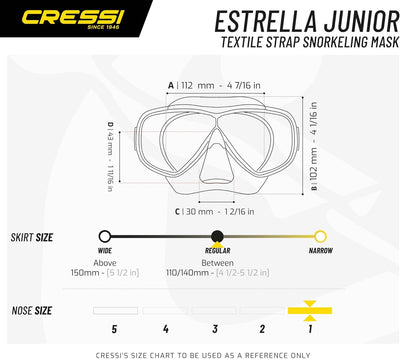 Cressi Estrella Jr - Maske zum Tauchen und Schnorcheln Transparent/Rosa Maske, Transparent/Rosa Mask