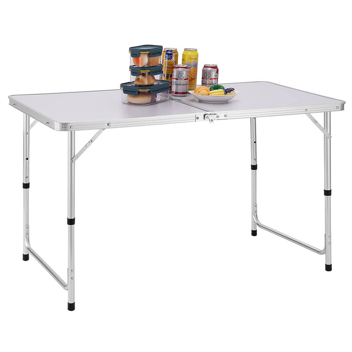 BAKAJI Campingtisch für Picknick mit Verstellbarer Höhe, Gestell aus Aluminium, zusammenklappbares S