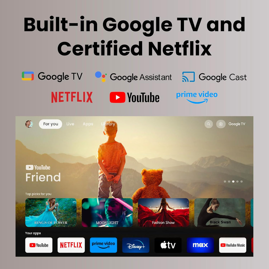 BenQ GP520 4K HDR 2600 lm LED-Wohnzimmerprojektor für Home Entertainment mit Google TV, Auto Cinema