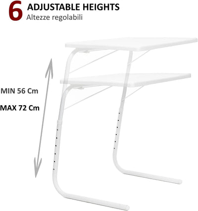 ECOVELO Multifunktionaler Klapptisch Table-Mate mit 6 Höheneinstellungen und 3 Ecken, Verstellbarer