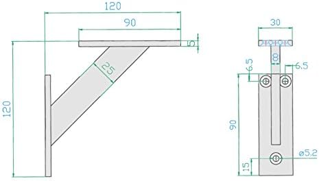 Alusfera Regalhalterung - Dekorative Regalwinkel - Regalhalter 120 mm - Wandregal Halterung - Langle