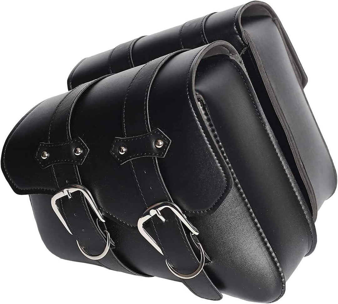 1 Paar Motorrad Satteltaschen Leder Abnehmba Wasserdichte Schwarz Universal für Harley Motorrad Satt