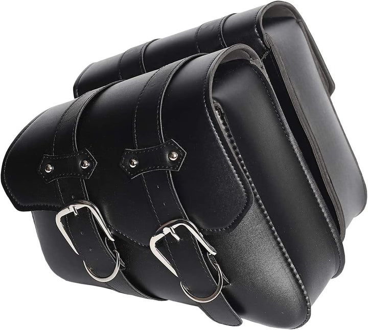 1 Paar Motorrad Satteltaschen Leder Abnehmba Wasserdichte Schwarz Universal für Harley Motorrad Satt