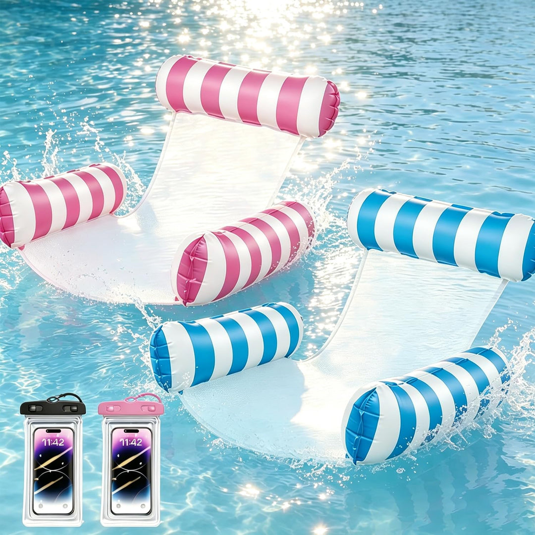 XL Luftmatratze Pool mit Netz,Luftmatratze Wasser Mehrzweck 4 in 1,Wasserhängematte für Erwachsene u