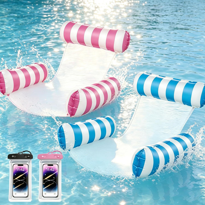 XL Luftmatratze Pool mit Netz,Luftmatratze Wasser Mehrzweck 4 in 1,Wasserhängematte für Erwachsene u
