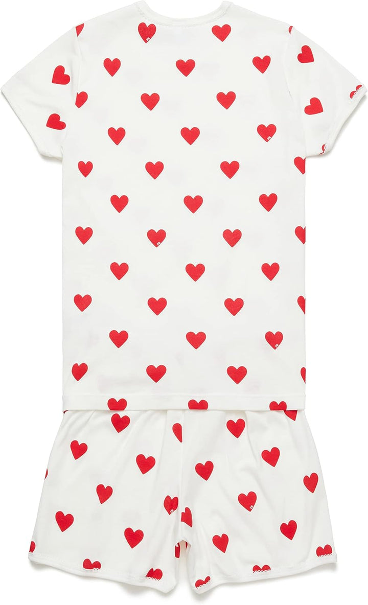 Petit Bateau Mädchen A00oc Pyjacourt (1er Pack) 16 Jahre Blanc Marshmallow / Rouge Terkuit, 16 Jahre