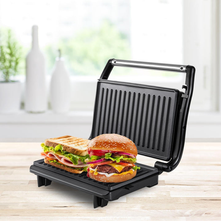 BEPER P101TOS003 Kompakter Elektrogrill, Antihaft-Platte, Toaster, Sandwiches, Fleisch, Gemüse – Sel