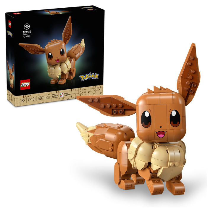LEGO Pokémon Evoli Figur - Bauset für Erwachsene - Anime Modellbau mit beweglichen Gliedmassen, Ohre