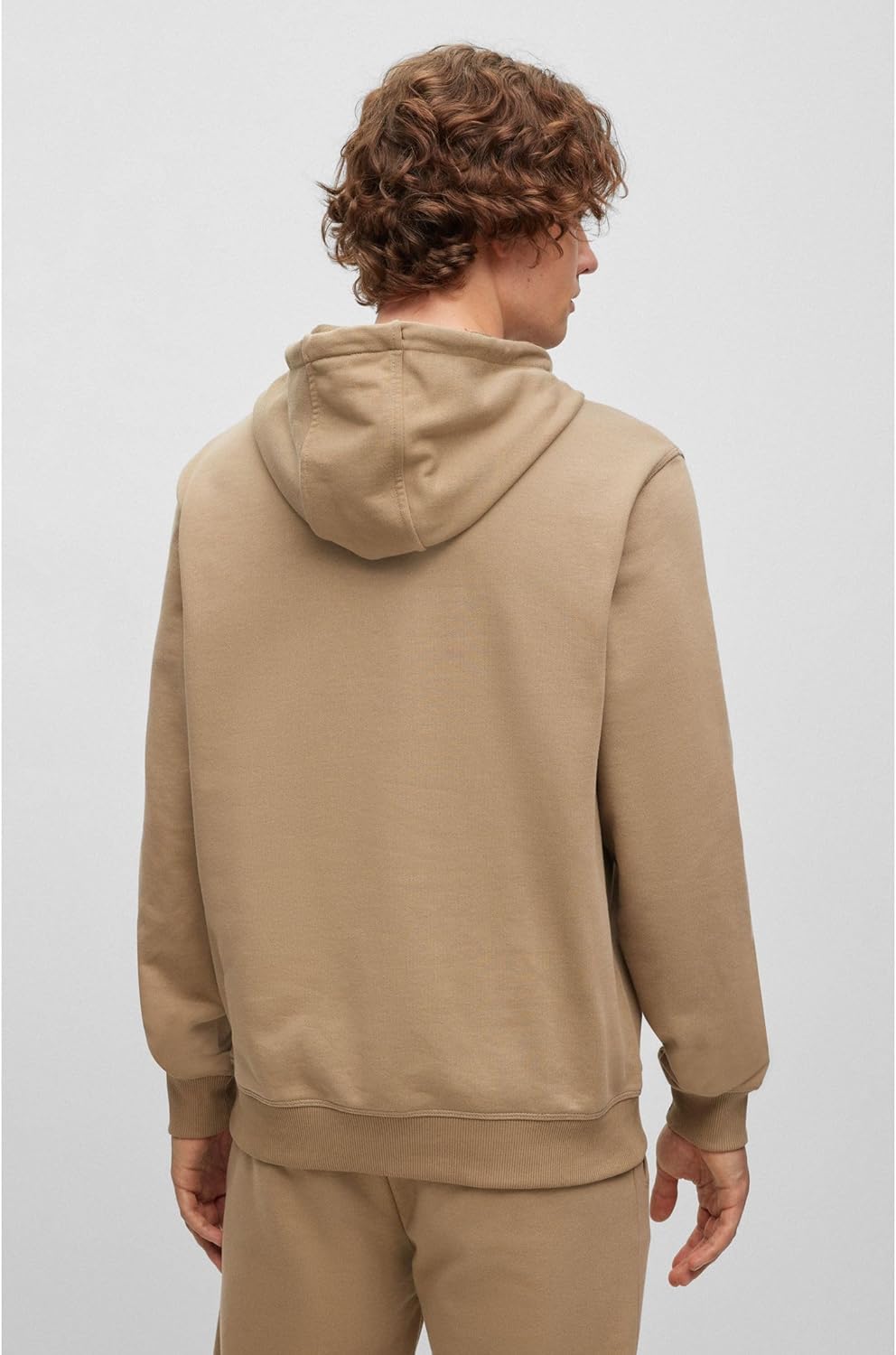 HUGO Herren Daratschi C Hoodie aus Baumwoll-Terry mit tonalem Logo-Aufnäher M Open Brown242, M Open
