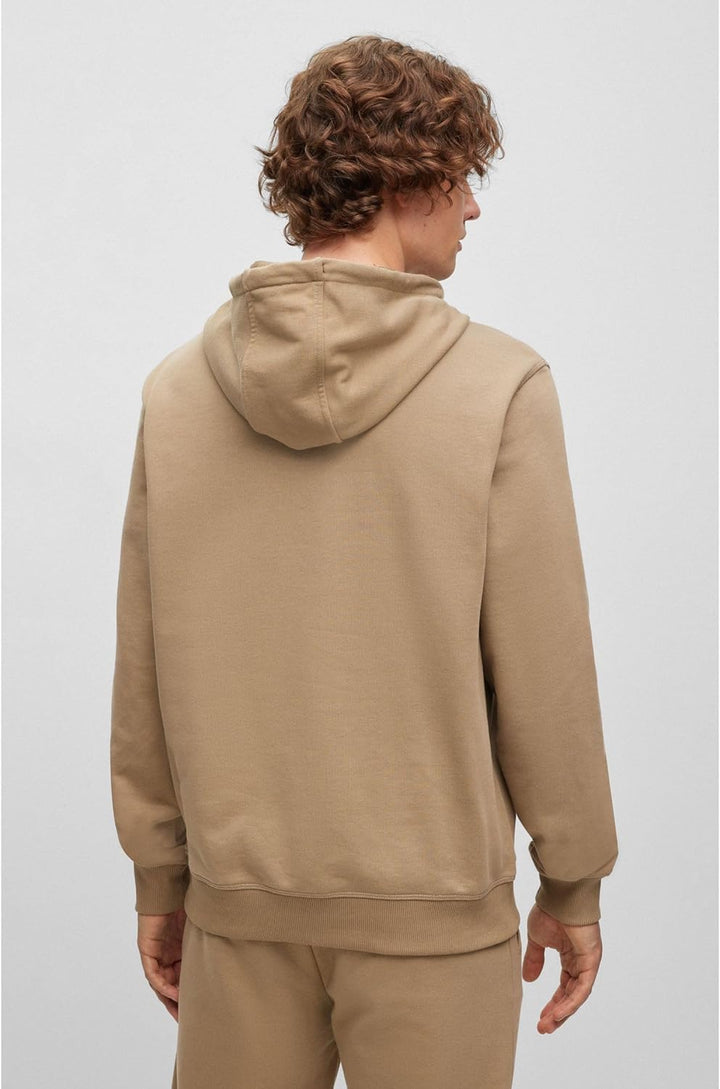 HUGO Herren Daratschi C Hoodie aus Baumwoll-Terry mit tonalem Logo-Aufnäher M Open Brown242, M Open