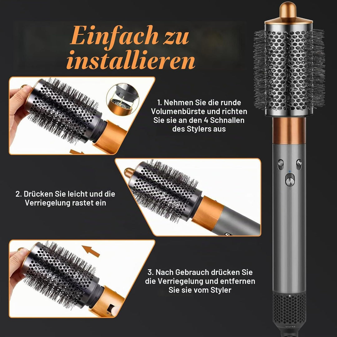 Verbesserte grosse,runde Volumenbürste für Dson Airwrap HS01/HS05 Aufsätze,Volumenaufsatzbürste für