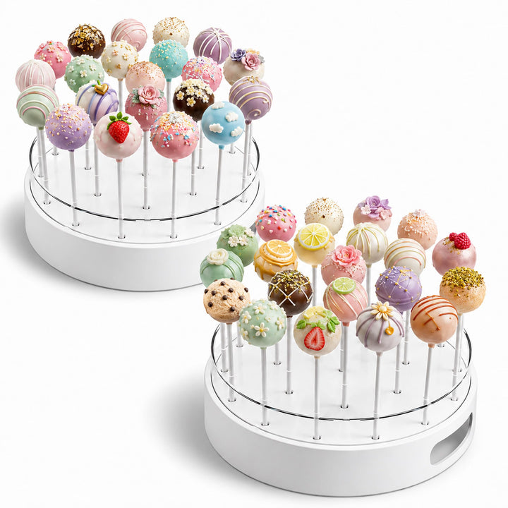 Leicht Cake Pop Ständer 2 Stück: Cakepopständer 22 Löcher Acryl mit Griffen | Lollipop Ständer zum D